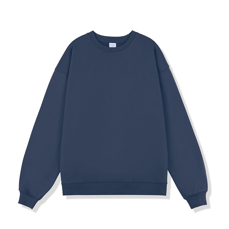 Solid Color Round Neck Men's Sweater Heavy Thickening American Fashion Brand Loose