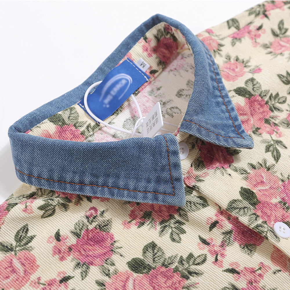 Fashion Small Floral Shirt Summer Men