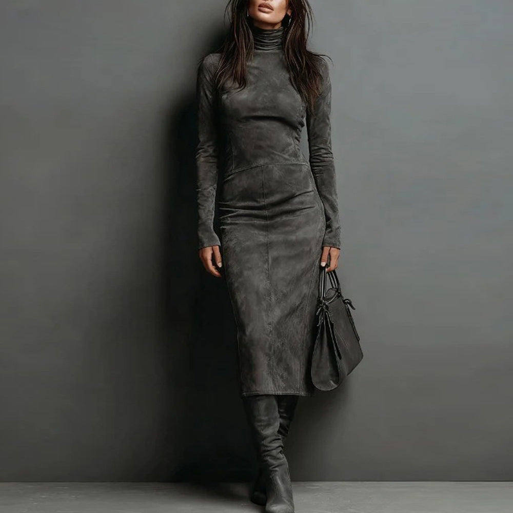 Women's Turtleneck Long-Sleeve Bodycon Dress
