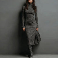 Women's Turtleneck Long-Sleeve Bodycon Dress