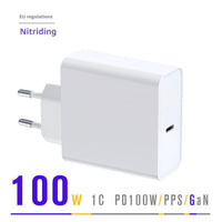 Pd100W W Gallium Nitride European Standard Single-port Adapter Camera Computer Equipment Fast Charging