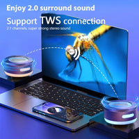 Small Wireless Bone Conduction Speakers Bluetooth Vibration Speaker With Color LED Light Portable Surface Adsorption Speaker