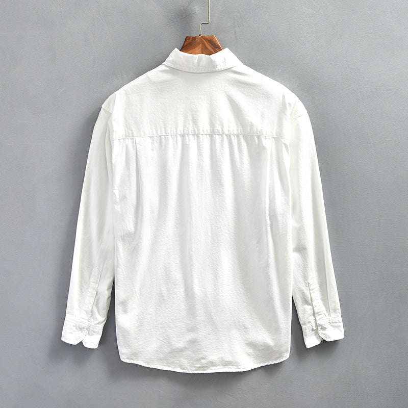 Fashionable Minimalist Loose Fitting Casual Mens Long Sleeve Shirt Jacket