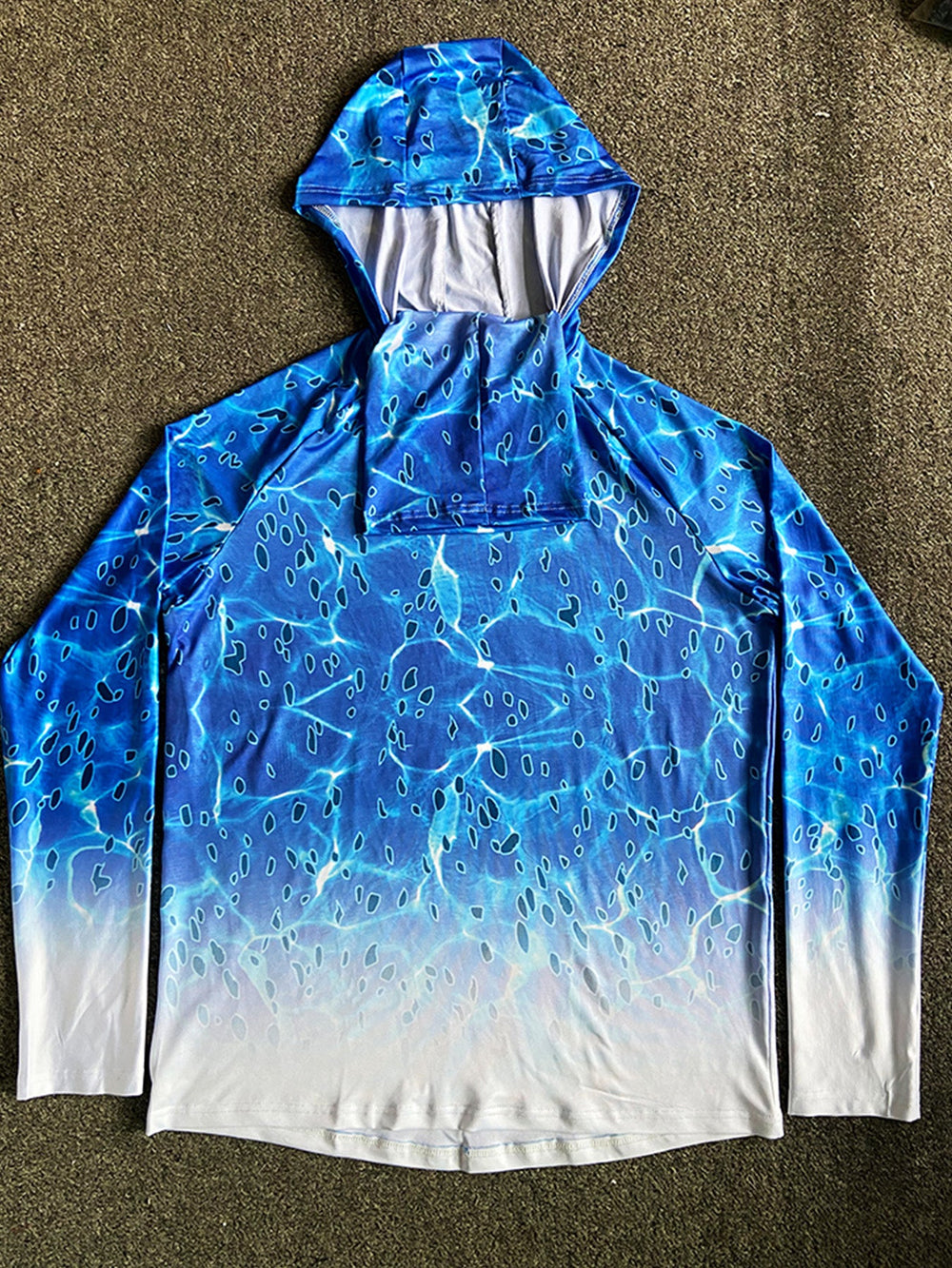 Fishing Hoodie Sailing Shirt Surfing Face Cover Neck Summer Men Long Sleeve Hunting Jersey Camisa De Pesca Performance Fish Gear Beach Tops Wear Climbing Uniform Angling