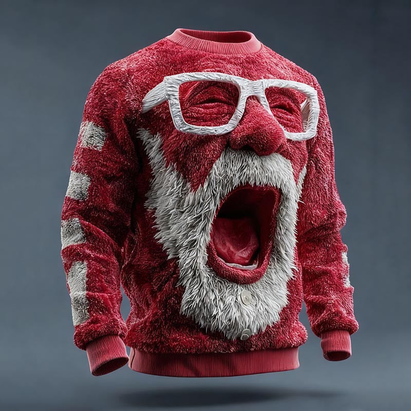 Flannel Top Christmas Crew-neck Top