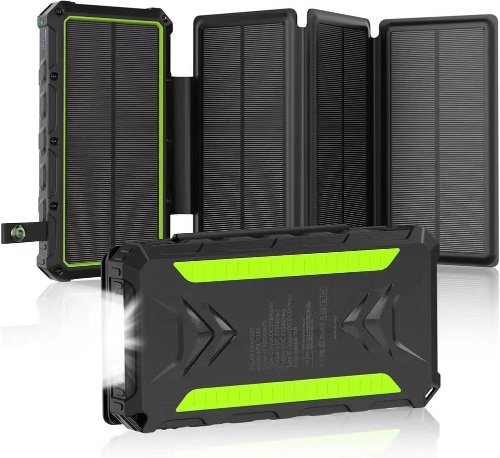 20,000mAh Foldable Solar-Powered Power Bank With Wireless Charging