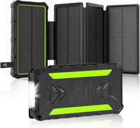 20,000mAh Foldable Solar-Powered Power Bank With Wireless Charging