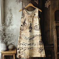 Womens Sleeveless V-Neck 3D Printed Dress