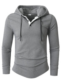 Fallwinter Long-sleeve Casual Sports Hoodie With Drawstring