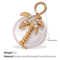 Fresh-style From The Ocean Collection Stainless Steel Pendant Necklace With 18K Gold Plating