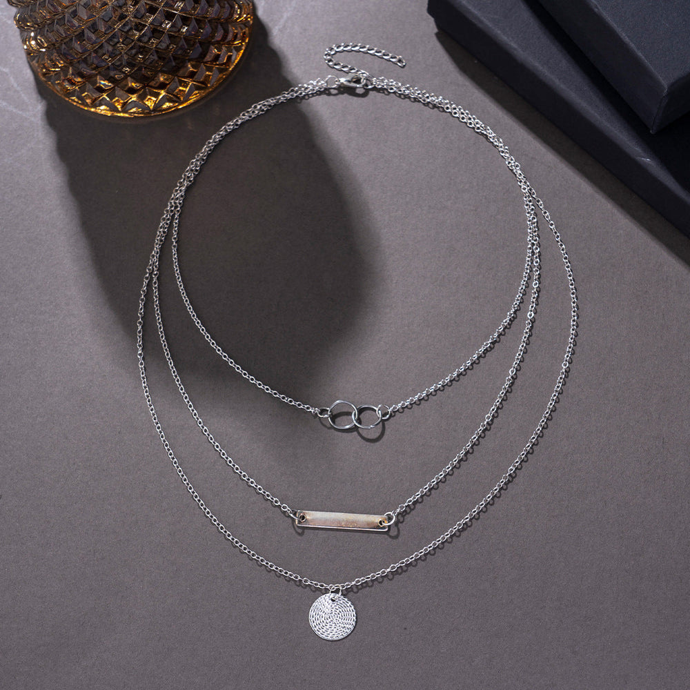 Fashionable Minimalist Multi-layer Rectangular Pendant Necklace