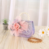 Flower Knitted Pearl Portable Diagonal Bag
