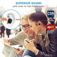 1 Pair True Wireless Earbuds CSR V4.2 In-ear Stereo Headsets IP44 Waterproof Apt-X TWS Headphones Noise Cancelling With Mic For Business Driving Walking
