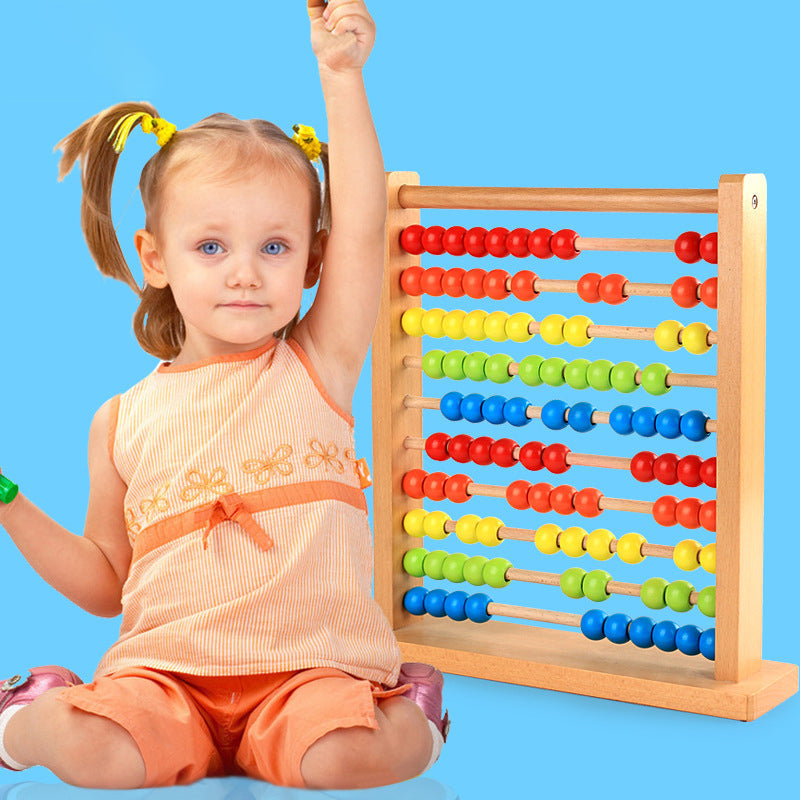 Children's wooden computing frame