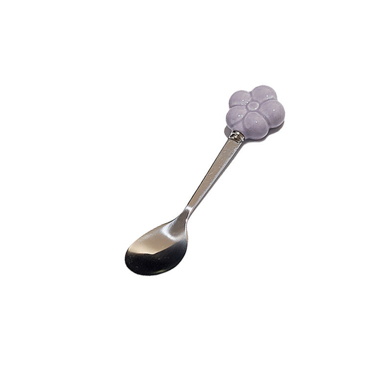 Creative SUNFLOWER Stainless Steel Fruit Fork Ceramic Storage Tank Kitchen Gadgets