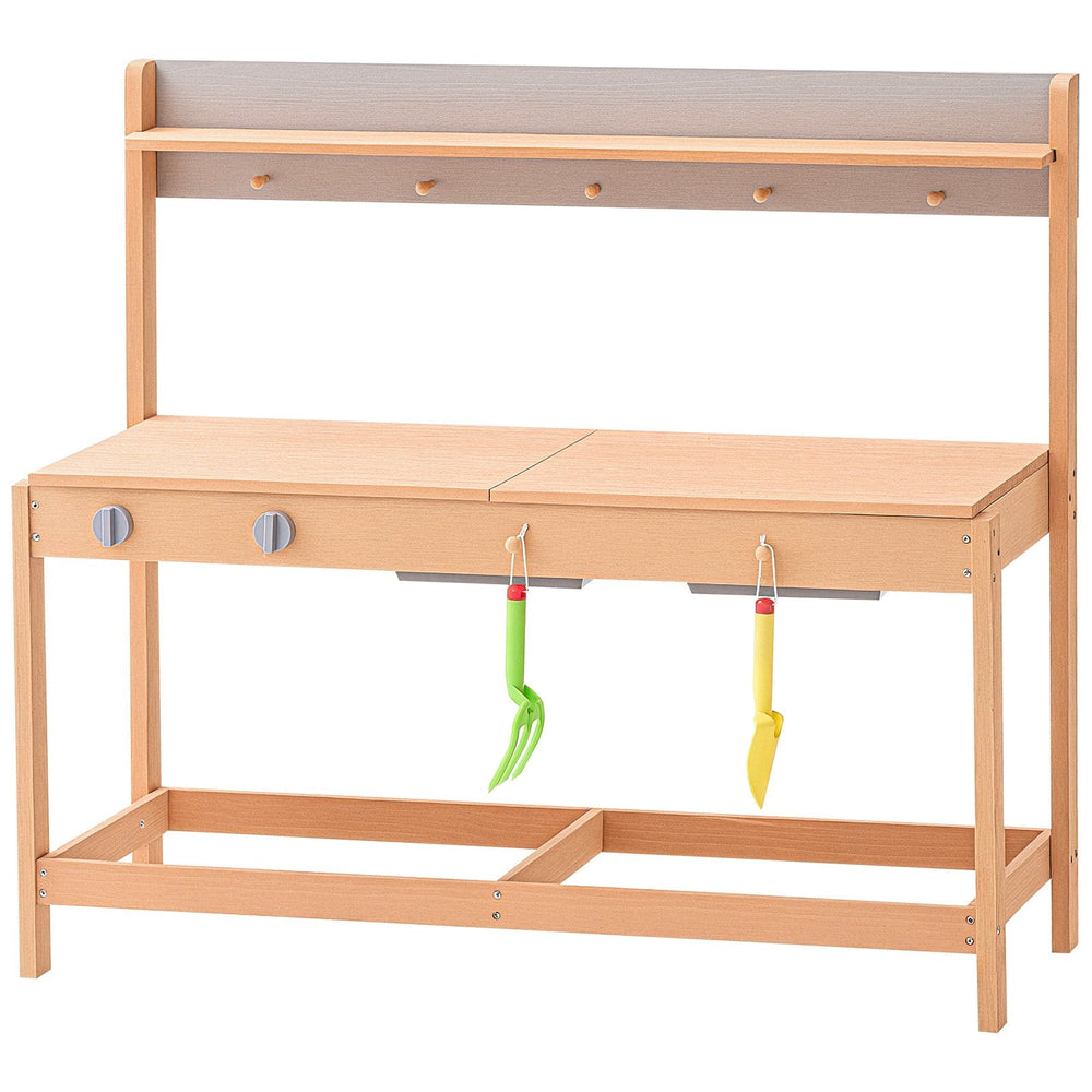 Mud Kitchen For Kids, Wooden Toy Play Kitchen Set With Accessories, Outdoor Grocery Store Playset, Pretend Play Outdoor Kitchen For Boys And Girls, Toddler Play Kitchen With Stoves And Sink