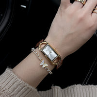 New Square Leather Belt Bracelet Watch