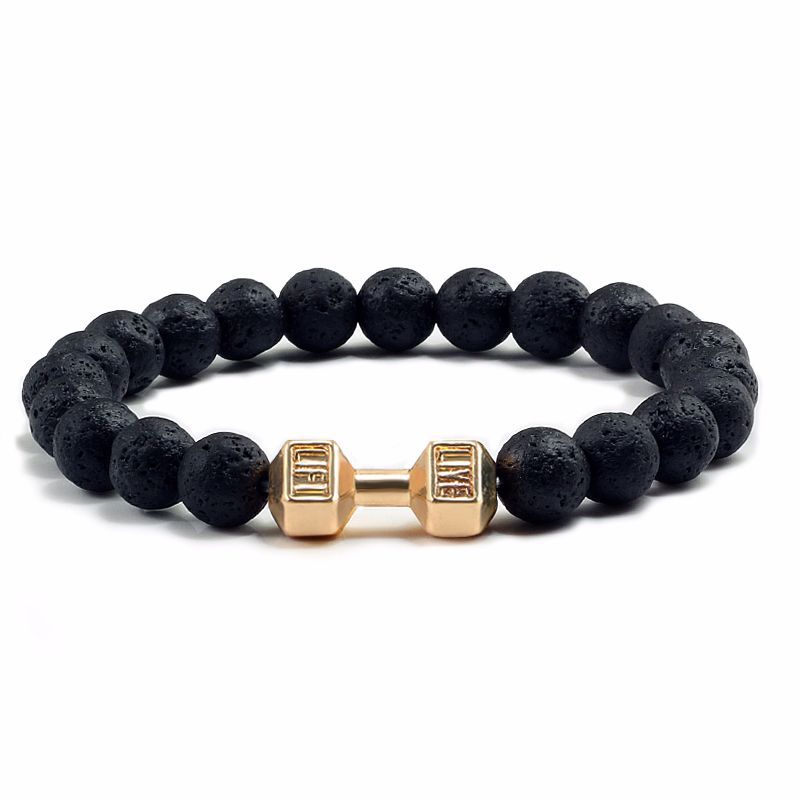 Black Lava Volcanic Stone Beads Bracelet – Men & Women