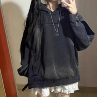 American-style Vintage Hooded Denim Jacket