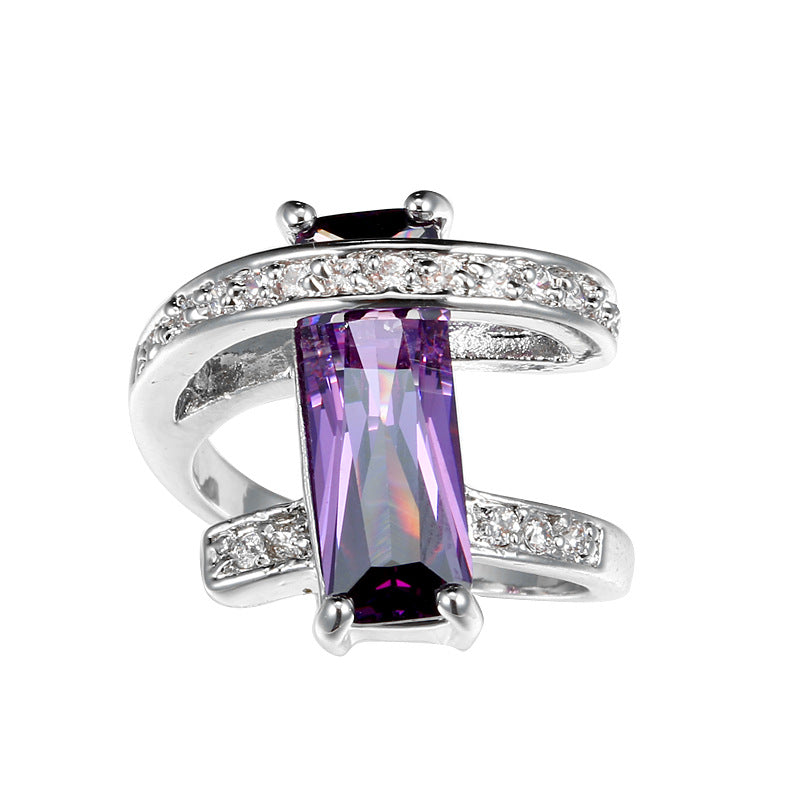 New Product Creative Fashion Rectangle Zircon Ring