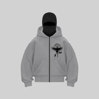 Gothic Zippered Hooded Sweatshirt For Men
