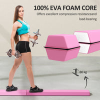 SPORTNOW 7.7ft Folding Gymnastics Beam, Floor Balance Beam For Kids With Anti-Slip Base, Gymnastics Equipment For Home, Pink