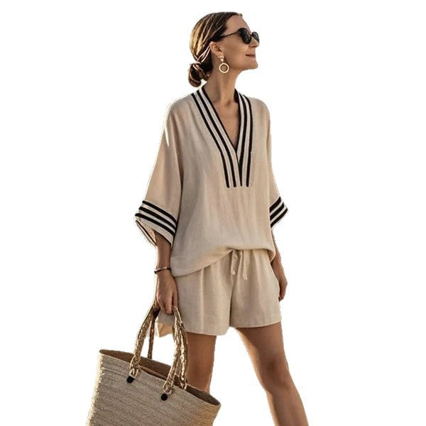 Women's Oversized Summer Top & Shorts 2-Piece Set