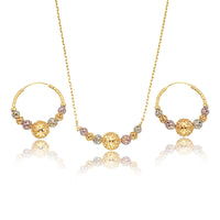 Multicolor Cutout Round Beads Necklace And Earrings Suite Necklace Jewelry