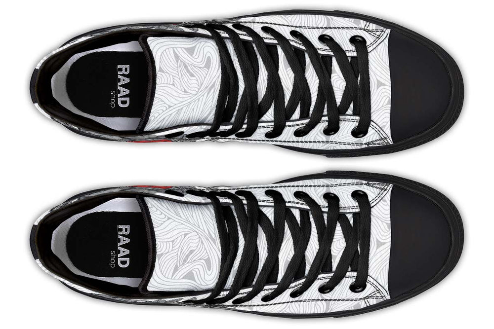 Men's And Women's Fashion Color Printing High-top Canvas Shoes