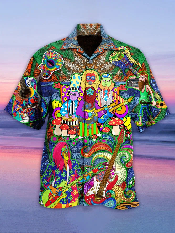New Fashion Summer Leisure Printed Shirt Men