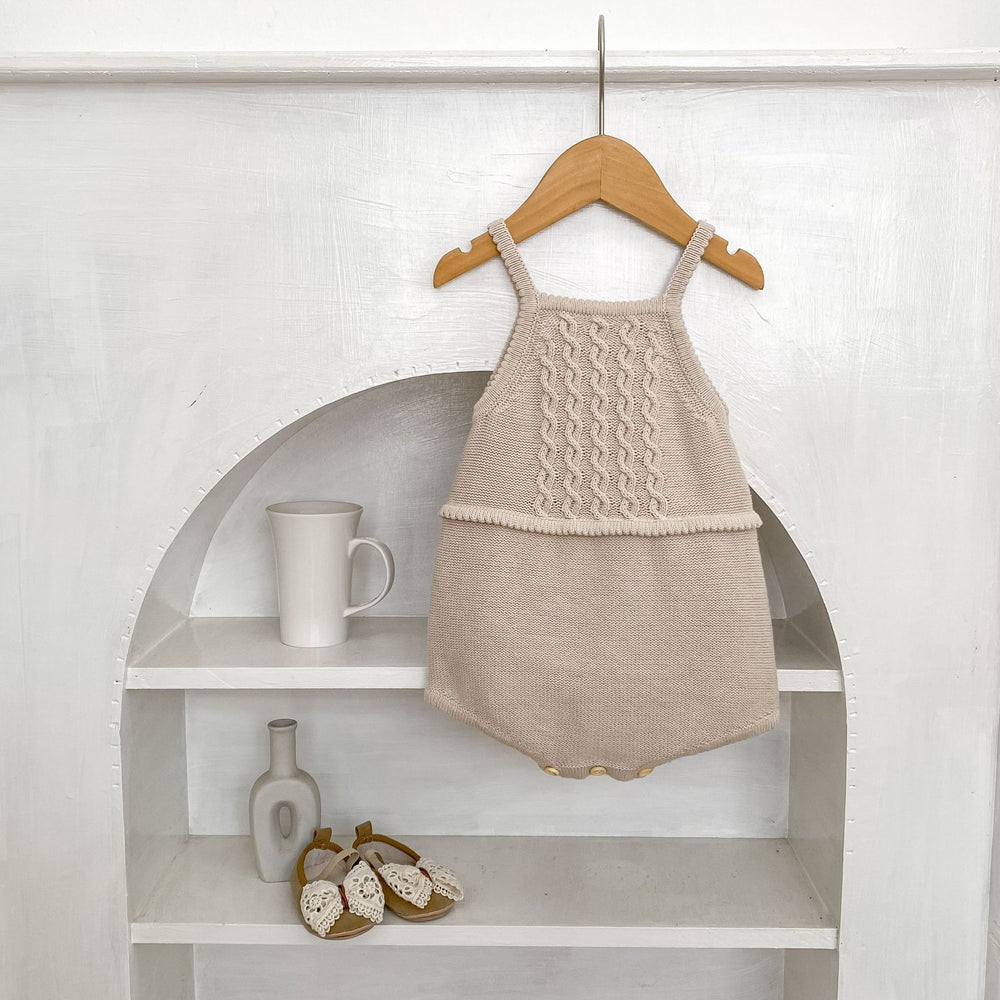 Children's Sling Twist Knitted Jumpsuit