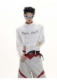 Niche Mesh Ice-feeling Slim Bottoming Shirt