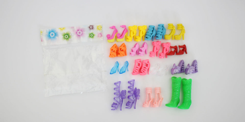 Doll Accessories Crystal Shoes Plastic High-heeled Toys