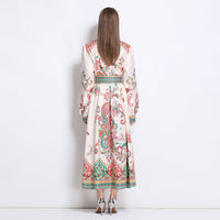 Notch-collar Single-breasted Floral-print Dress