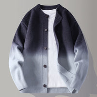 Gradient-knit Cardigan A Unisex Couple-matching Sweater With A Relaxed Casual Fit