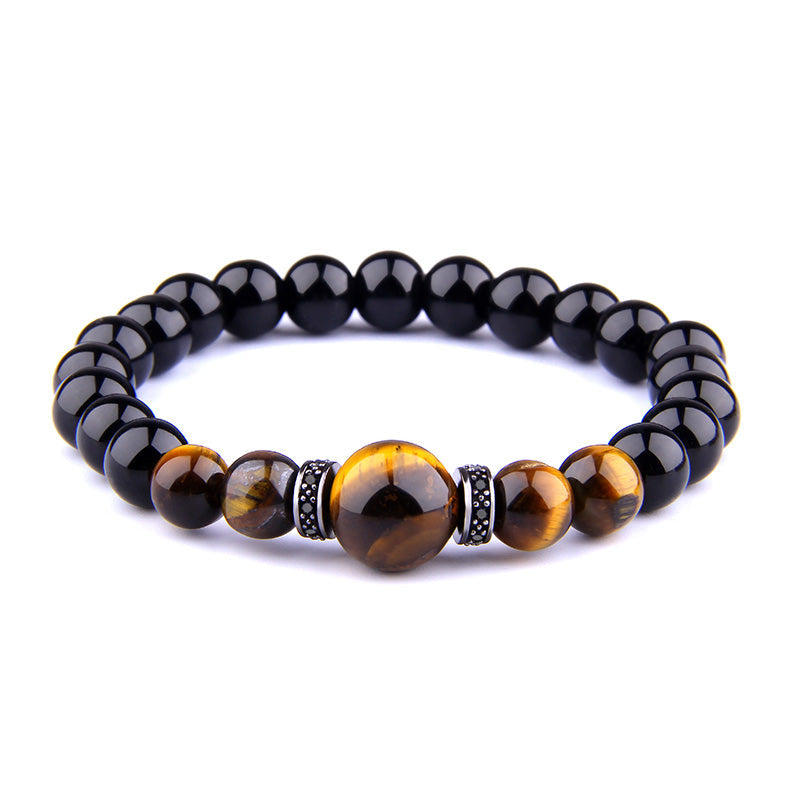 Tiger Eye Natural Stone Beaded Bracelet for Men