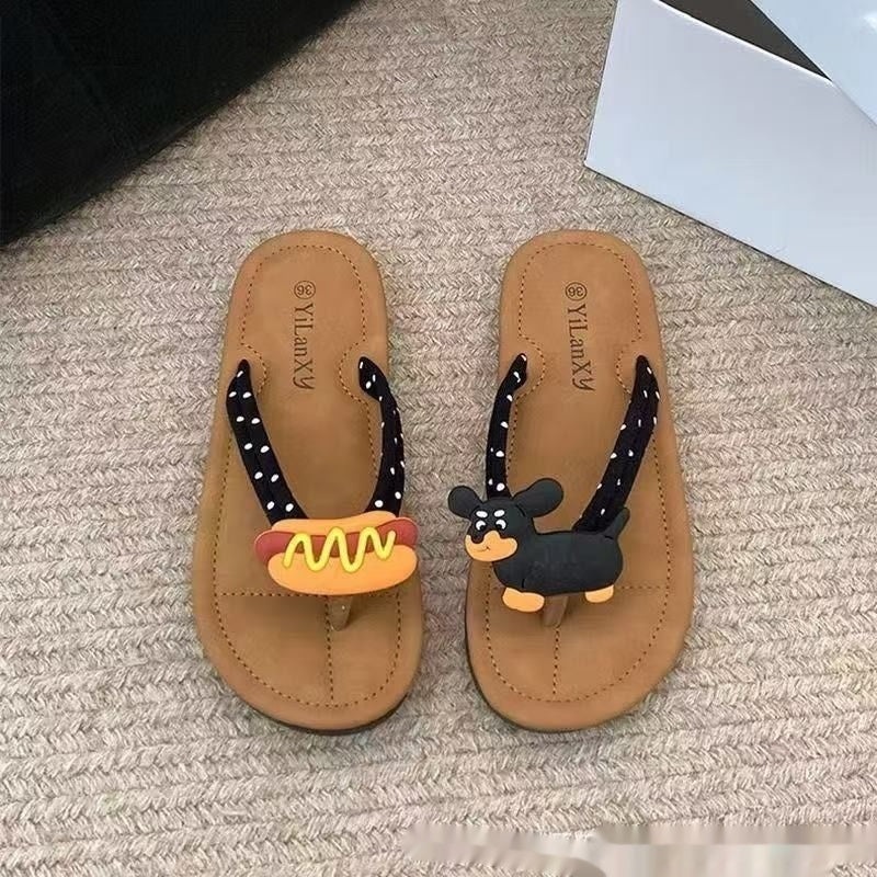 Cute Herringbone Non-slip Summer Outdoor Instagram-style Flip-flops Fashionable Soft-soled Beach Slippers