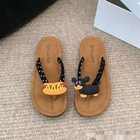 Cute Herringbone Non-slip Summer Outdoor Instagram-style Flip-flops Fashionable Soft-soled Beach Slippers
