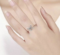 925 Sterling Silver Vintage Butterfly Adjustable Finger Rings for Women Wedding Engagement Ring Jewelry