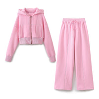 Women's Clothing Short Sport Cardigan Sweater Running Pants Suit