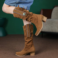 Woman Square Heel Shoe Booties