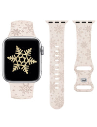 Versatile Christmas Snowflake Laser-engraved Textured Silicone Watch Strap
