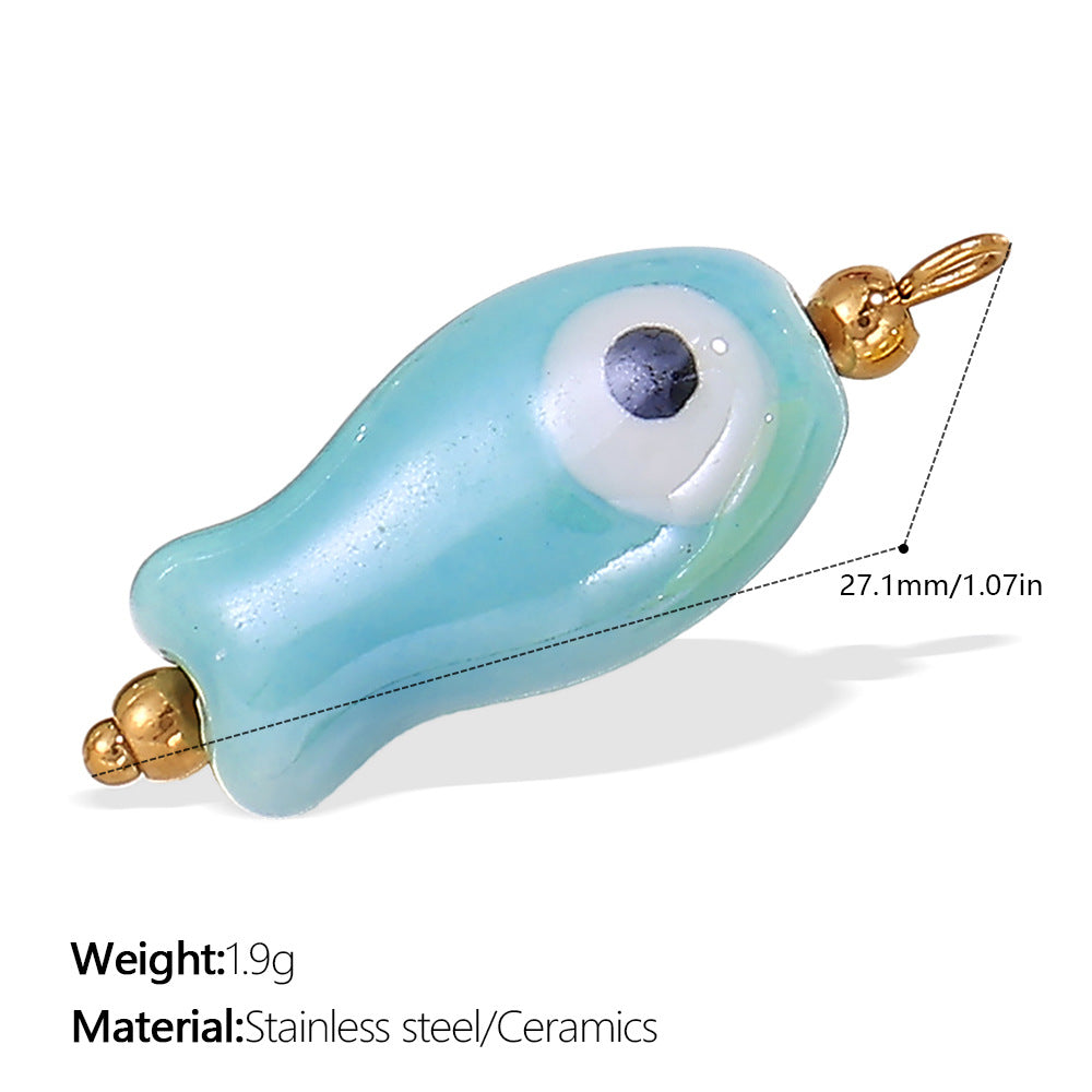Fresh-style From The Ocean Collection Stainless Steel Pendant Necklace With 18K Gold Plating