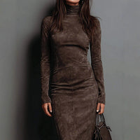 Women's Turtleneck Long-Sleeve Bodycon Dress