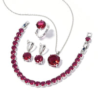 Geometric Round Earrings Ring Bracelet Necklace Ornament Suit
