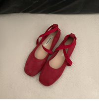 Womens Solid Color Versatile Low-cut Flat Shoes