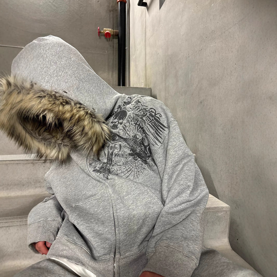 European And American Plush Hat Sweater Printing