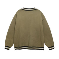 American-style Retro Cute Cow Crewneck Pullover Couple Sweater