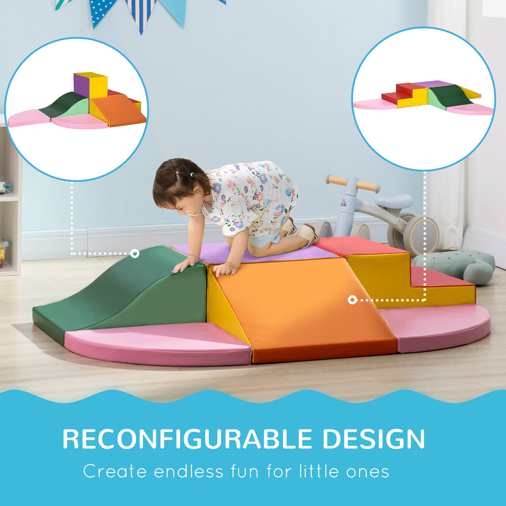 6-Pieces Foam Climbing Blocks for Toddlers 1-3 Years, Soft Play Set for Climb and Crawl, Assorted
