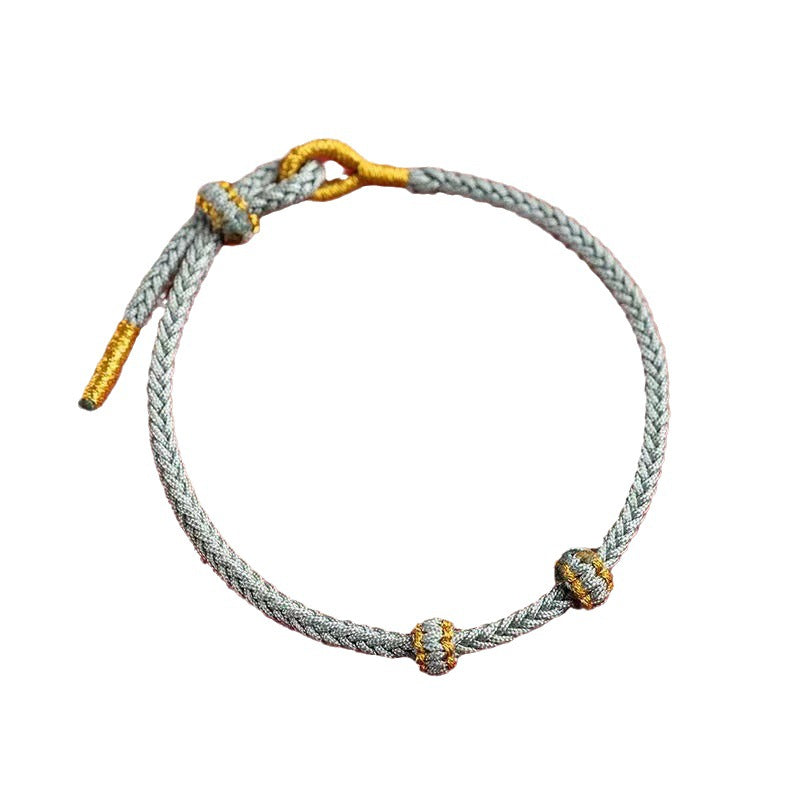Semi-finished Products Beads Threading Gold Accessories DIY Hand-woven Red Rope
